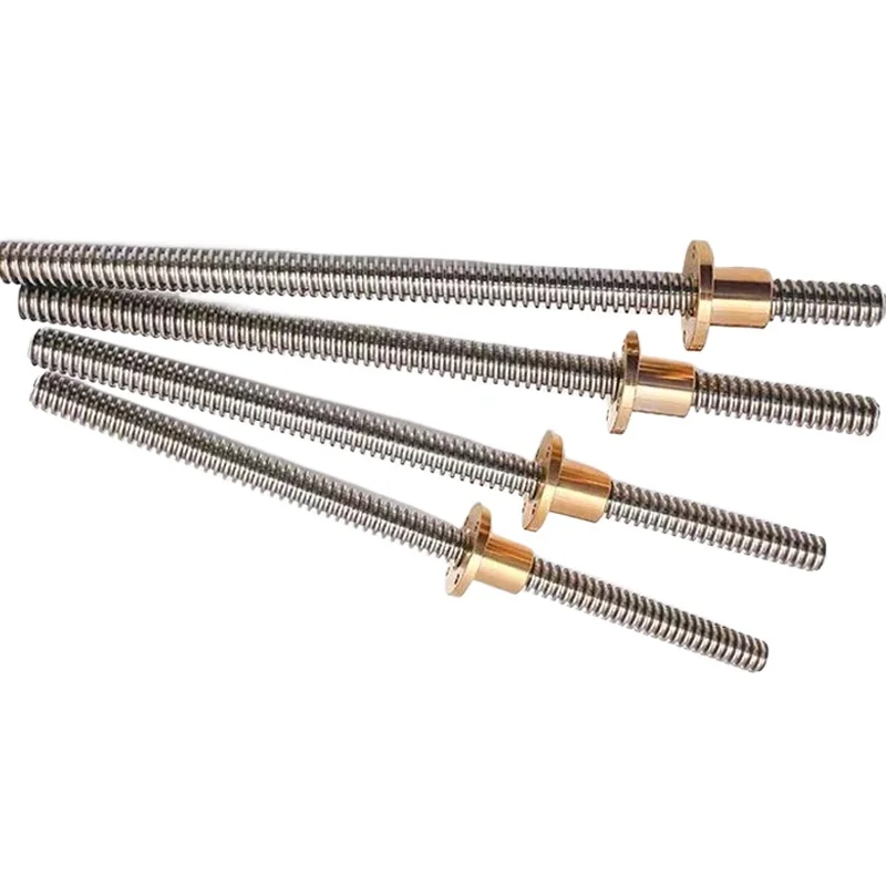 3D Printer T16 Lead screw Left-hand thread  Length 100mm 200 300 400 450 500 600mm Lead 3mm/4mm Trapezoidal Screw With Brass Nut