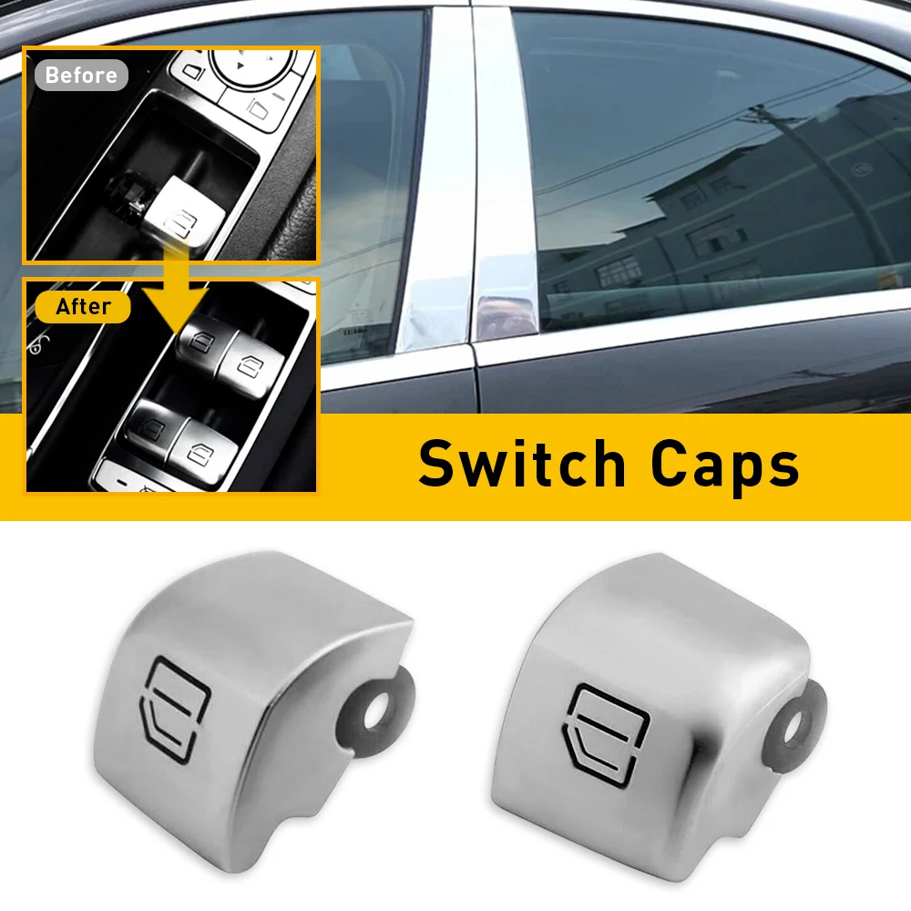 2Pcs Car Window Switch Repair Button For Mercedes Benz C S GLC Class W205 W222 X253 2015 2016 2017 2018 2019-2021 Accessories