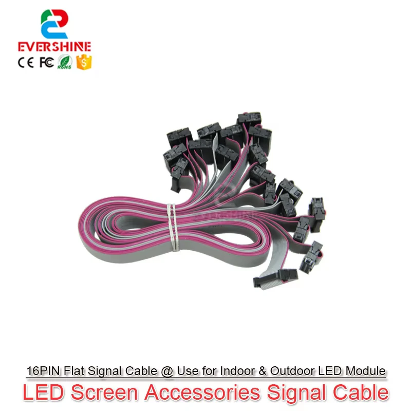 10 pieces/batch of 80cm long 16 pin pure copper LED flat panel hub data cables, used for LED display panel accessories
