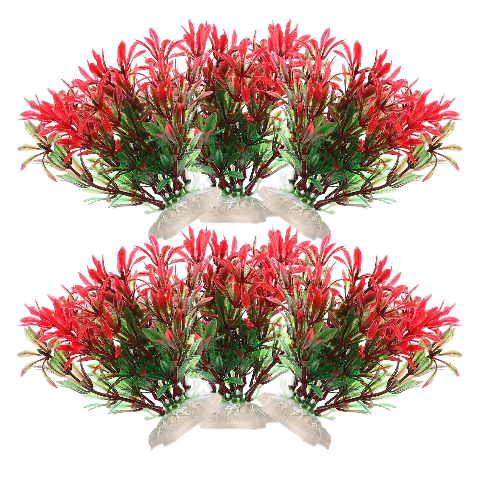 

6pcs Simulation Tank Decorative Artificial Water Plants Durable Fish Tank Landscaping Small Decor Corrosion Resistant Easy Clean