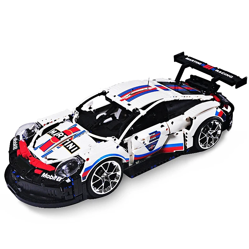 New MOC High Technical Super Sports Car Compatible 42096 Car Model With Sticker Building Blocks Bricks Puzzle Toy For Boy Gifts