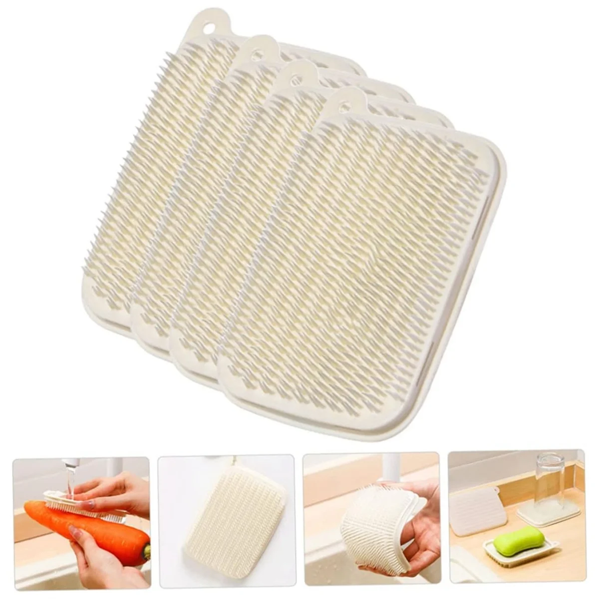 野菜洗浄ブラシ、シンクゴム、野菜スクラバー、8個