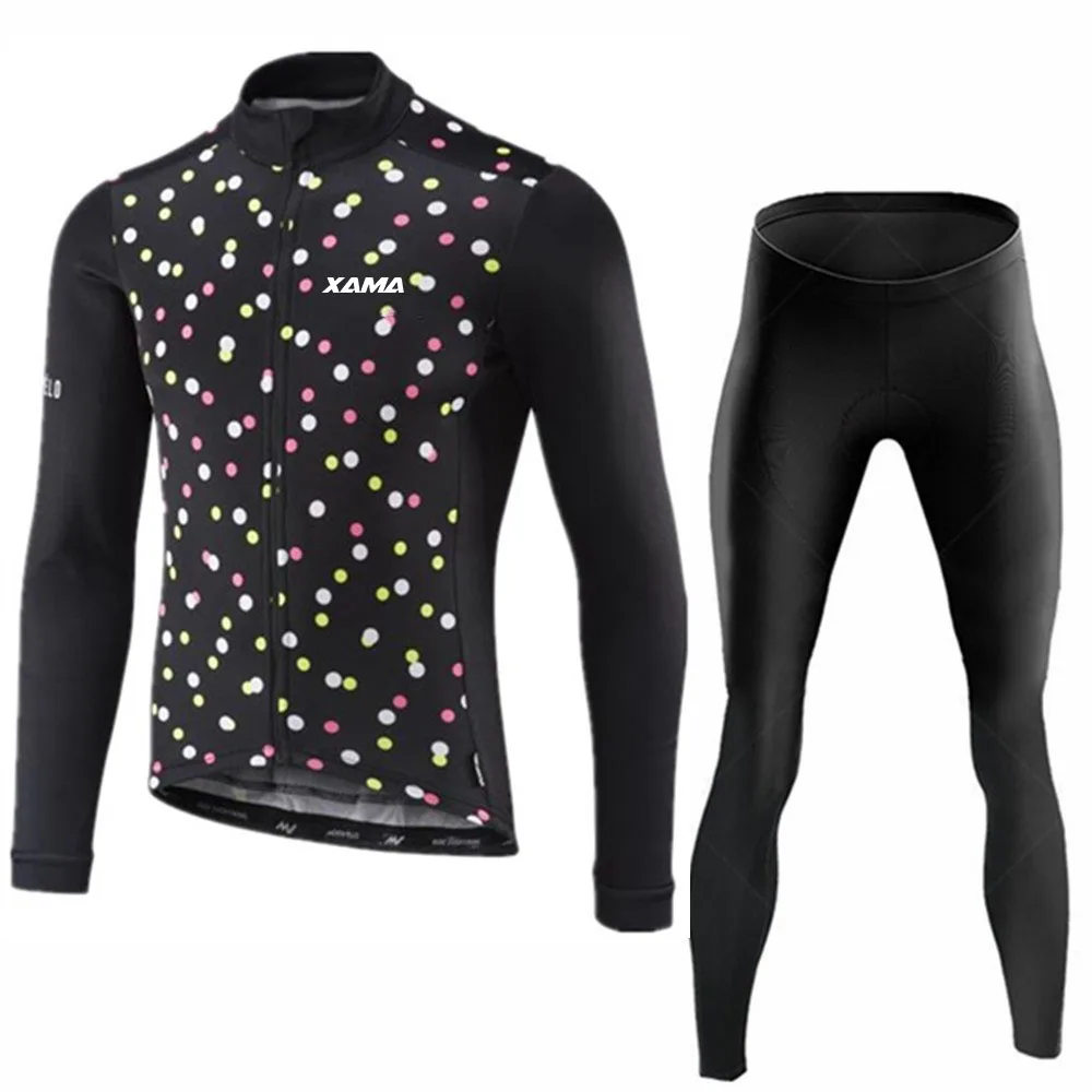 XAMA الخريف الدراجات جيرسي مجموعة طويلة الأكمام التجفيف السريع الدراجات الملابس الجبلية مايوه Ropa Ciclismo الطريق الدراجات الرياضية هلام #6