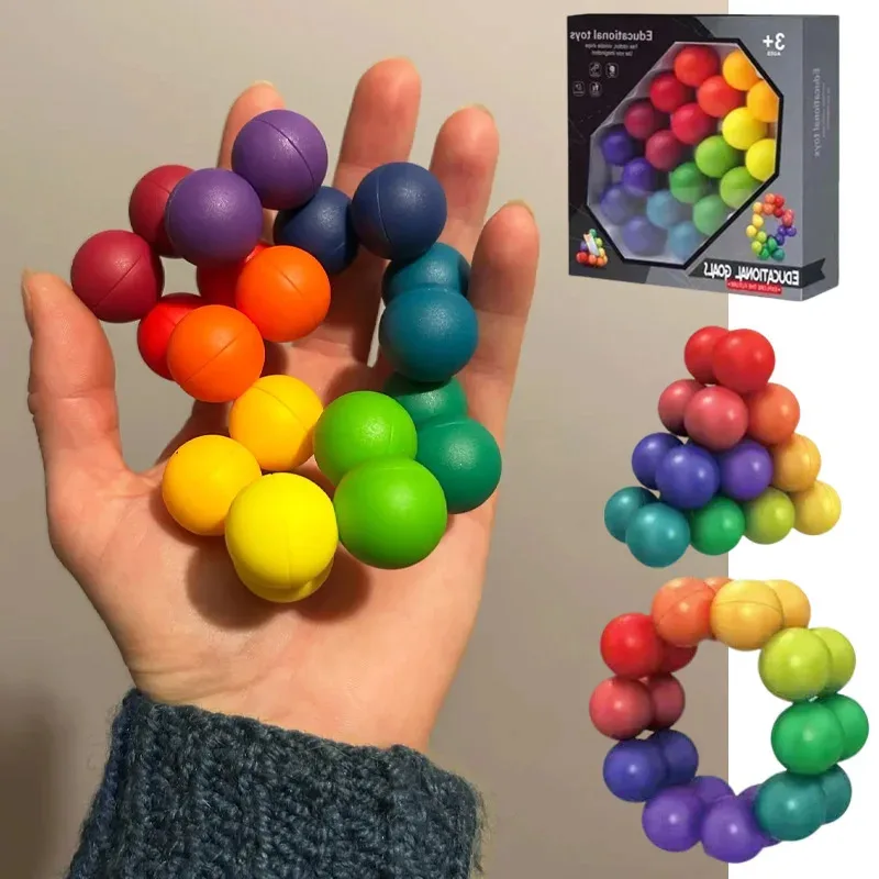 

2025 Игрушка-головоломка 3D, мяч-головоломка, бесконечные витые и точеные гибкие шубы, снятие стресса, настольные скульптуры, игрушки для детей, подарки для взрослых