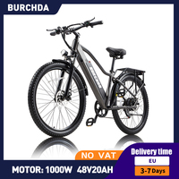 BURCHDA 1000W Electric Bicycle 45KM/H Adults City Ebike 48V20AH Lithium Battery 27.5 Inch Adults MTB Mountain Ebike 2024 RX70