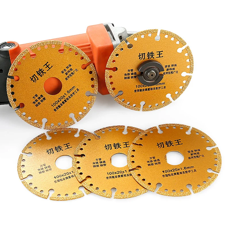 

100mm Brazed Diamond Saw Blade Iron King Cutting Blade Angle Grinder Cutting Wheel Metal Stainless Steel Alloy Grinding Wheel