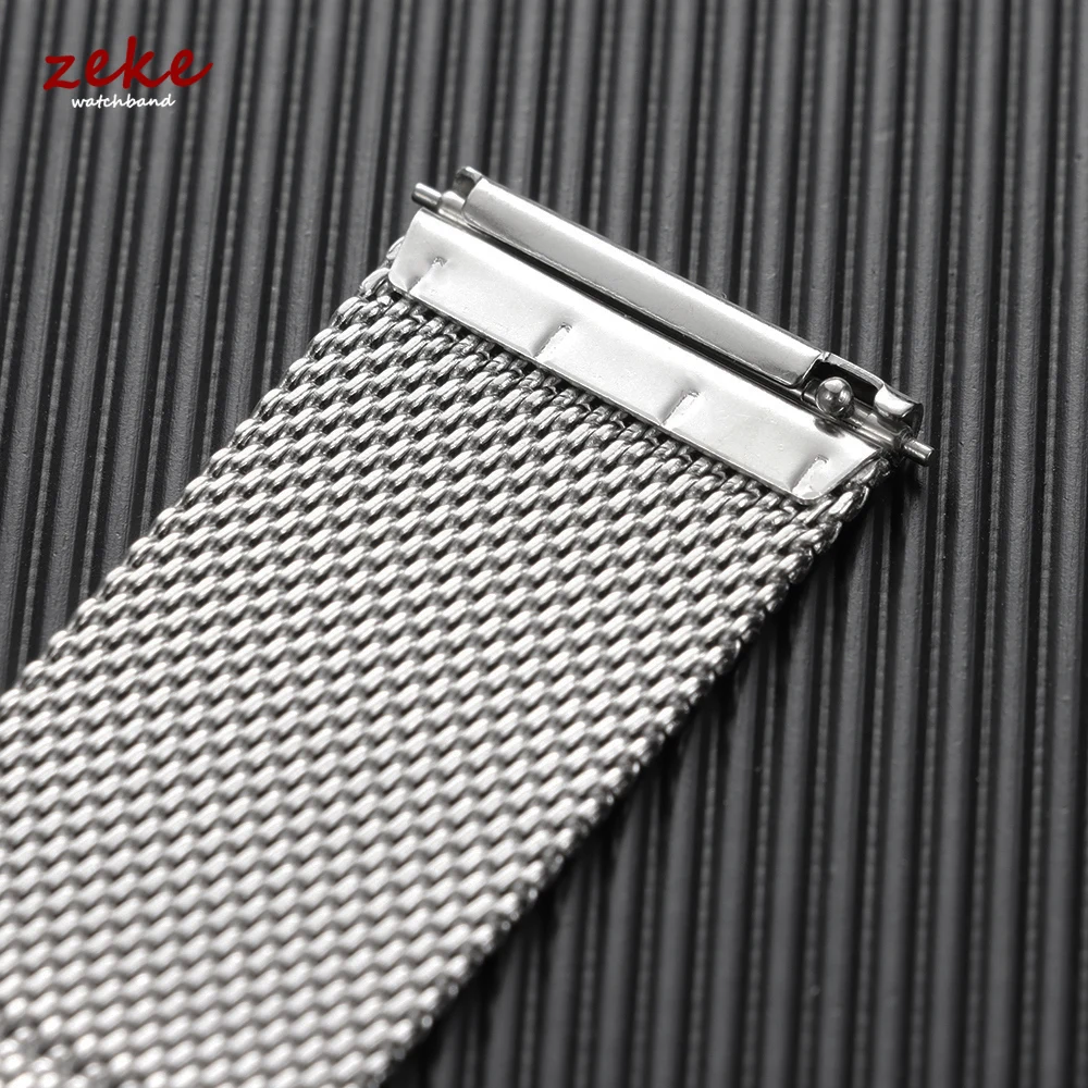 Быстросъемный миланский ремешок 10 мм, 12 мм, 14 мм, 16 мм, 17 мм, 18 мм, 19 мм, 20 мм, 21 мм, 22 мм, 24 мм, универсальный браслет из нержавеющей стали с сеткой 0,6