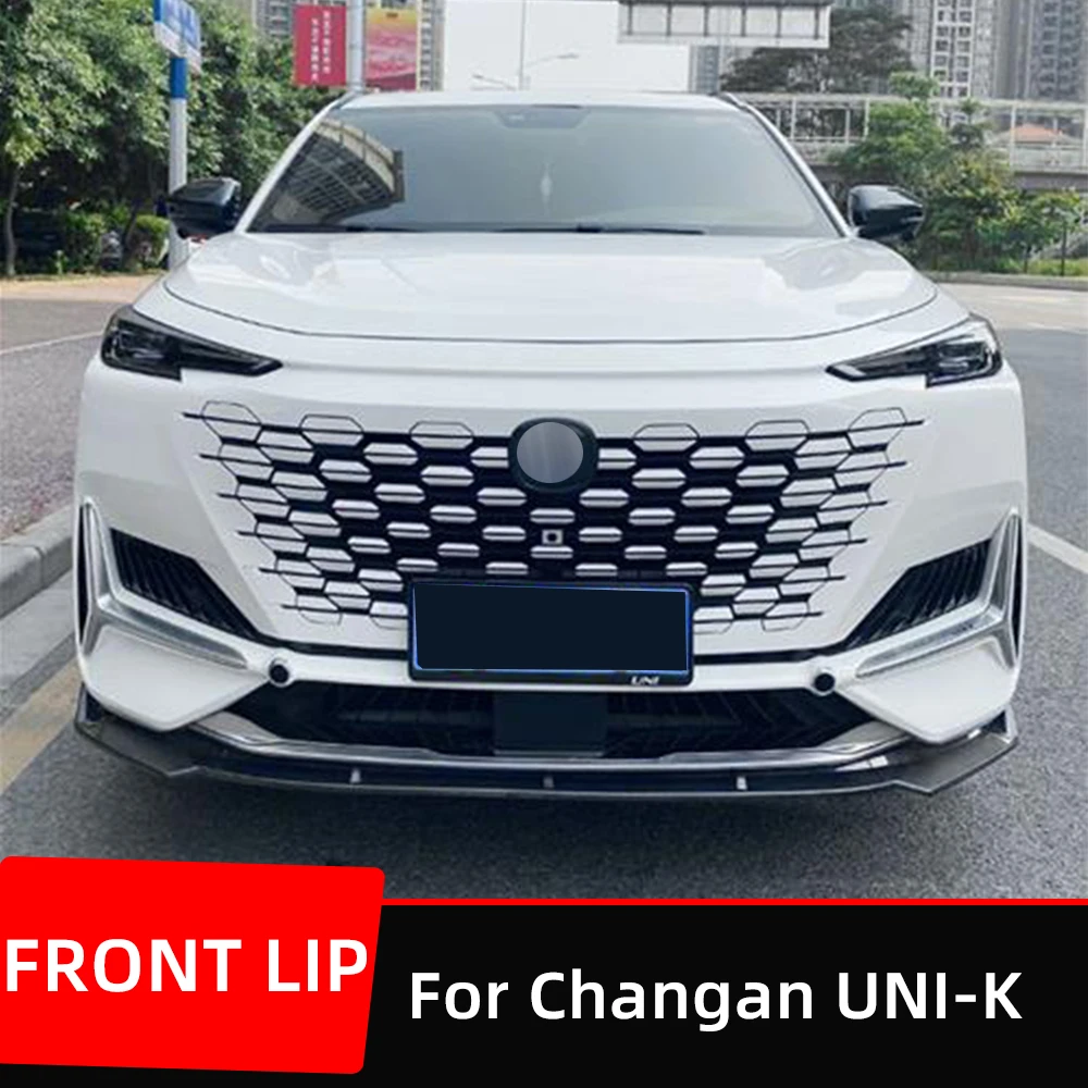 For Changan Uni-k  2021 2022 2023 Car Front Bumper Splitter Lip Spoiler Diffuser Guard Body Kit Tuning Exterior Protective Cover