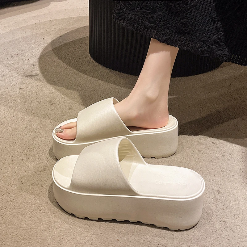 

Slippers Women Summer Female Shoes Slides Platform 2025 Soft Flat Beach Casual Leisure Shoes Womens Slippers Outdoor Pantofle Pl