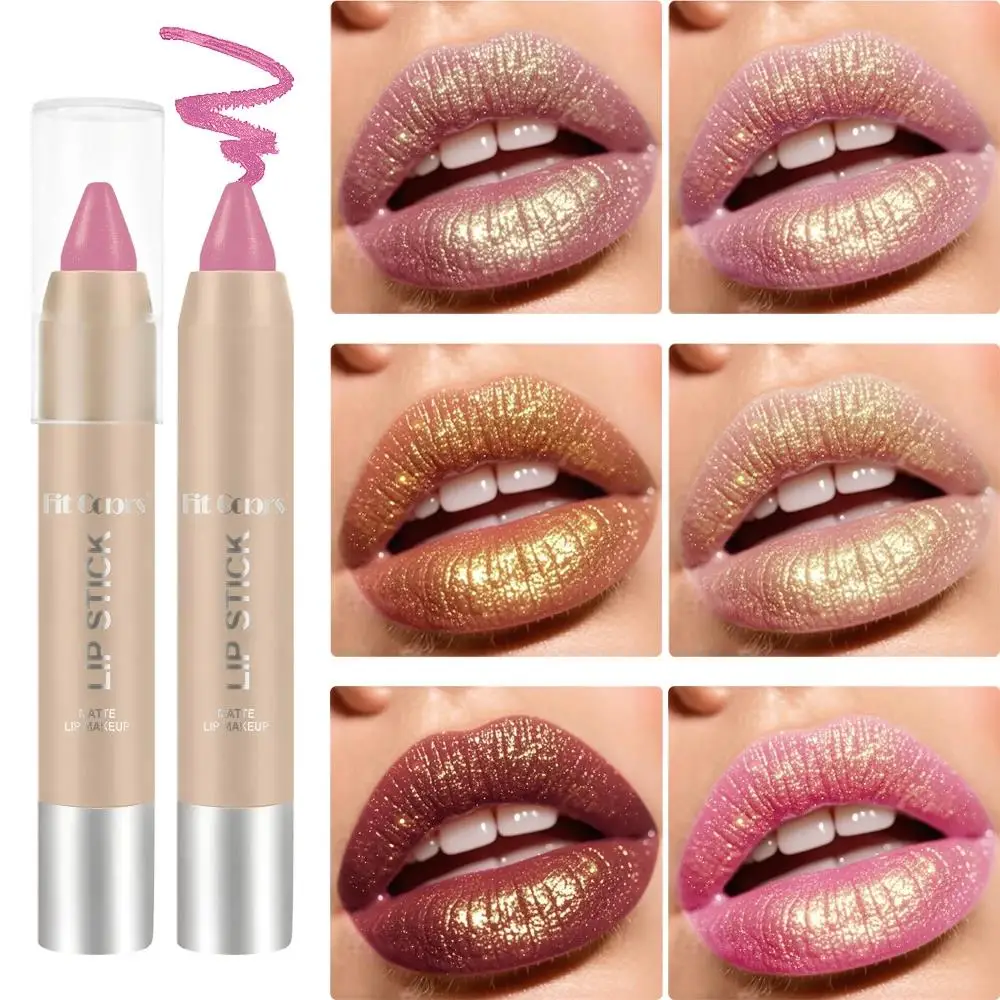 Iridescent Metallic Lipstick Pearl Enhanced Color Change Waterproof Volumizing Gloss Moisture Lock Non Transfer