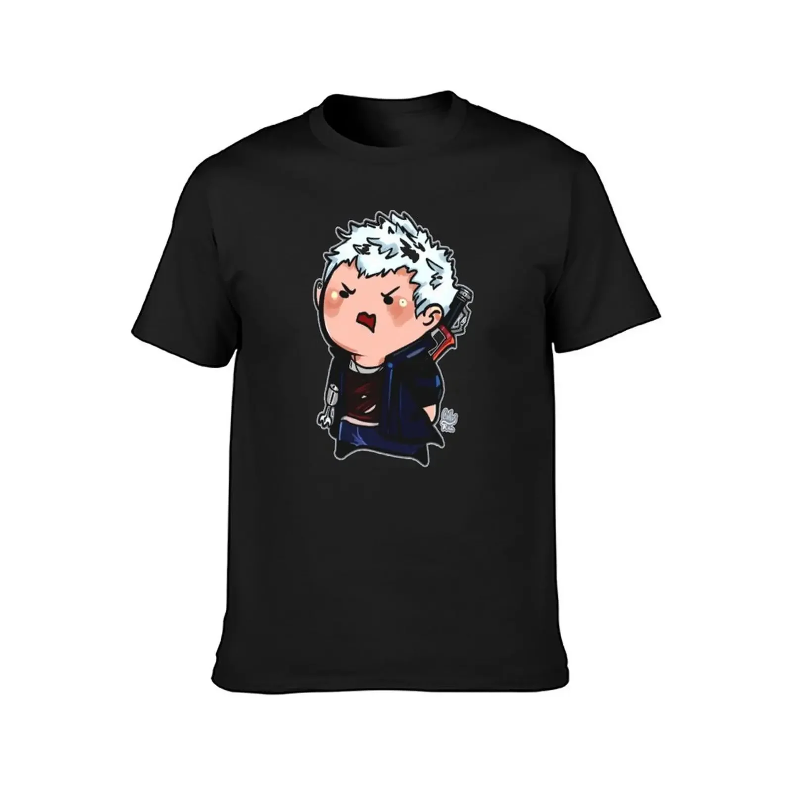 devil may chibi nero T-Shirt cute tops essential t shirt anime clothes Men's cotton t-shirt