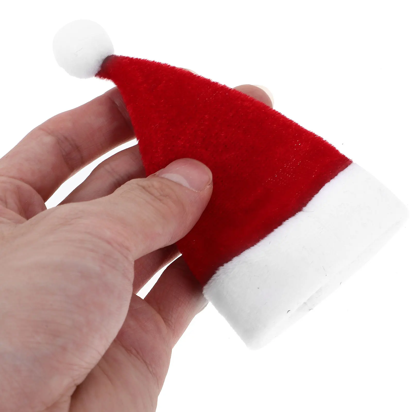 

6Pcs Mini Santa Claus Hats Small Christmas Caps for Cutlery Candy Bottle Lollipop Xmas Party Favors Miniature Christmas Hat