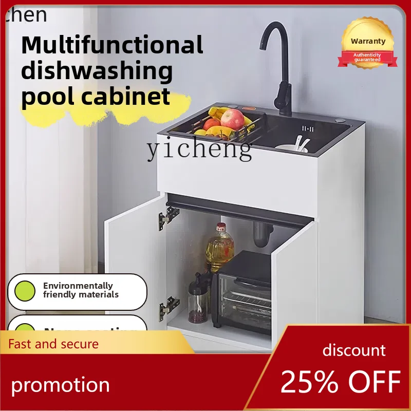 HXL-armario de cocina para lavar platos, cuenco de acero inoxidable con doble ranura, para piscina, habitación de alquiler, hogar