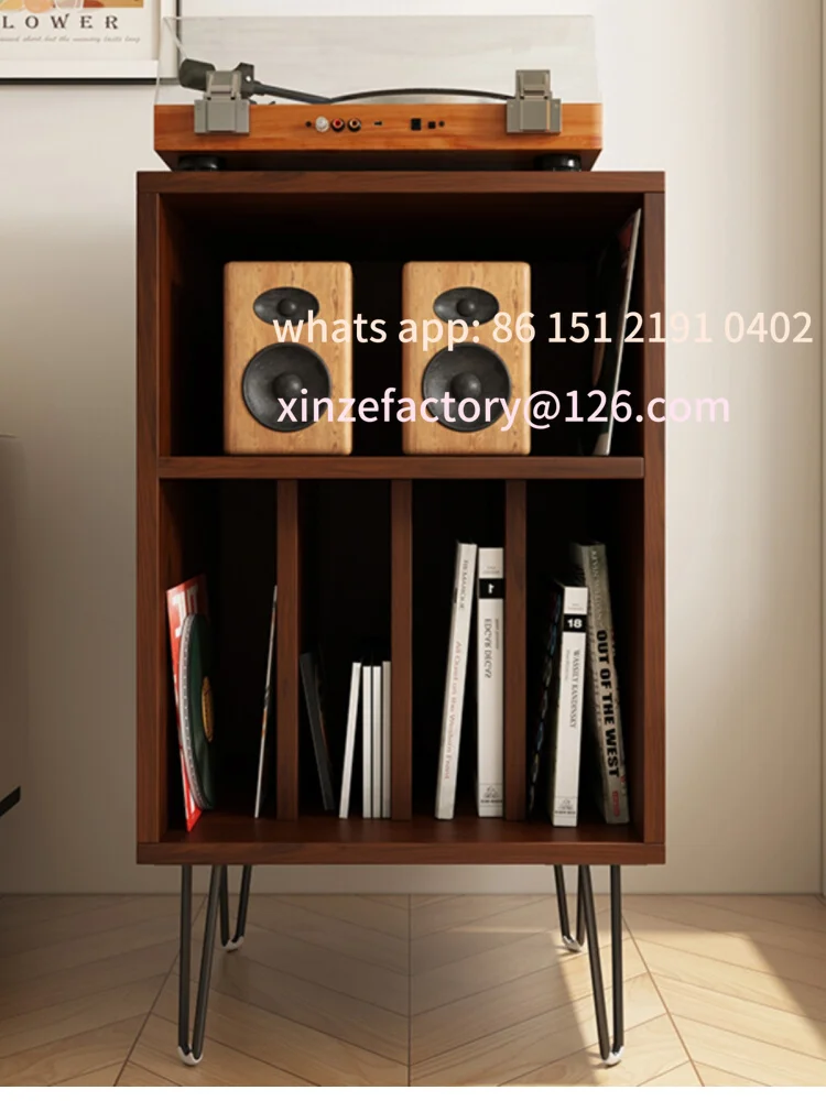 

Customizable vinyl record player cabinet solid wood amplifier cabinet