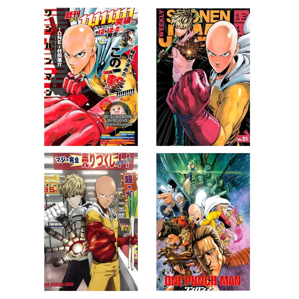 Anime One-Punch Man Poster Self-adhesive Art Waterproof Paper Sticker Coffee House Bar Room Wall Decor - view 3