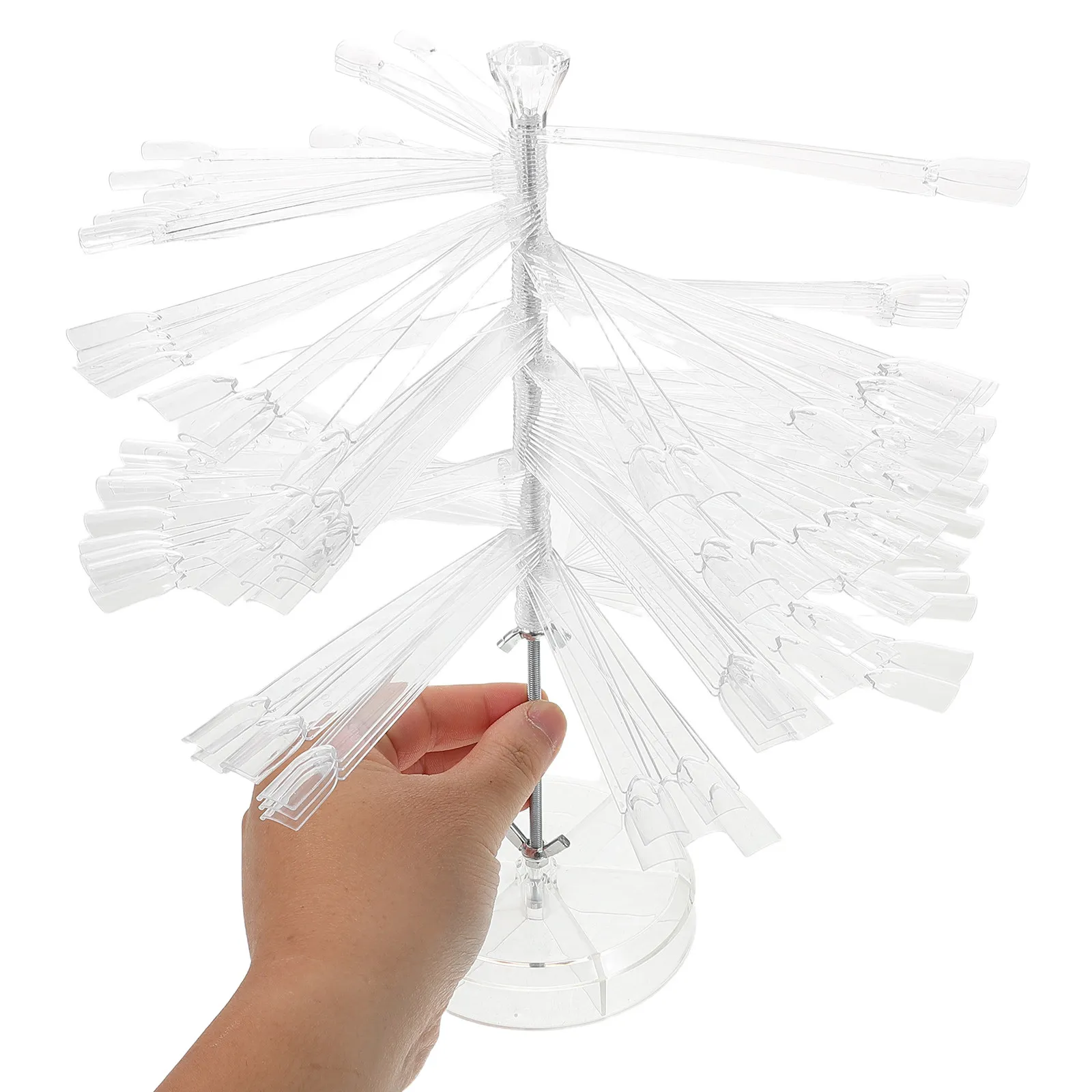 Salon Nail Color Chart 120 Tips Rotating Fan Shaped Nail Display Shelf for Gel Polish Color Practice Gel Polish Practice Tips