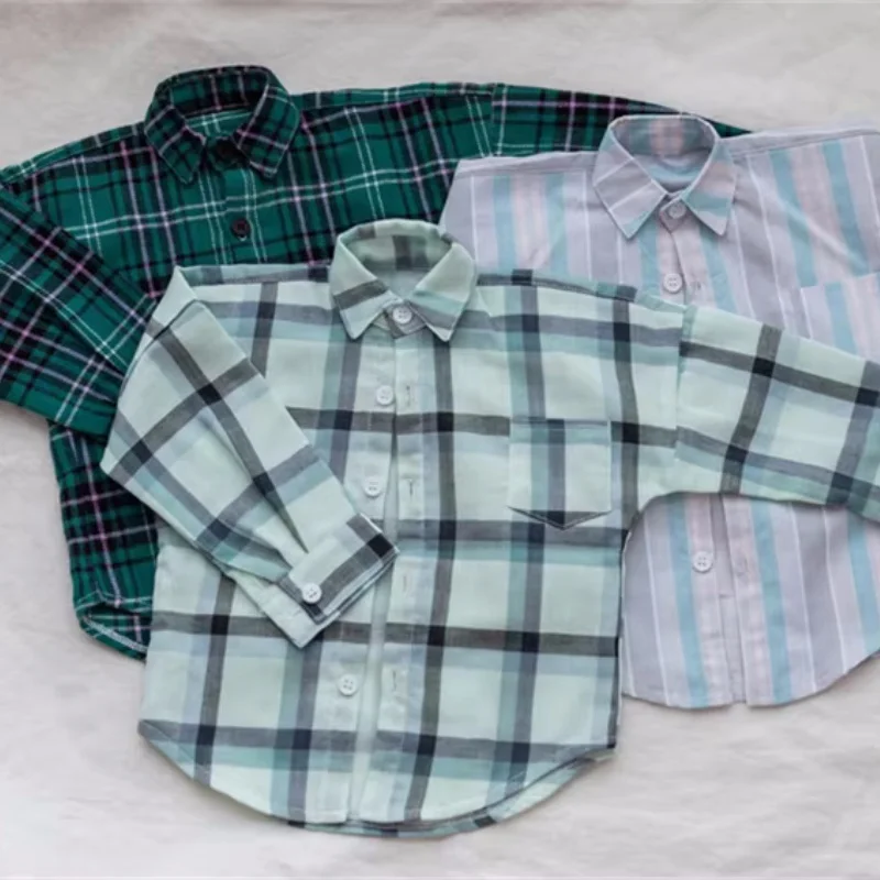 BJD SD Clothes 1/3 1/4 Boys Daily Handsome Casual Plaid Checkered Shirt Spot Inventory Green Gifts Toys BID Doll Accessories