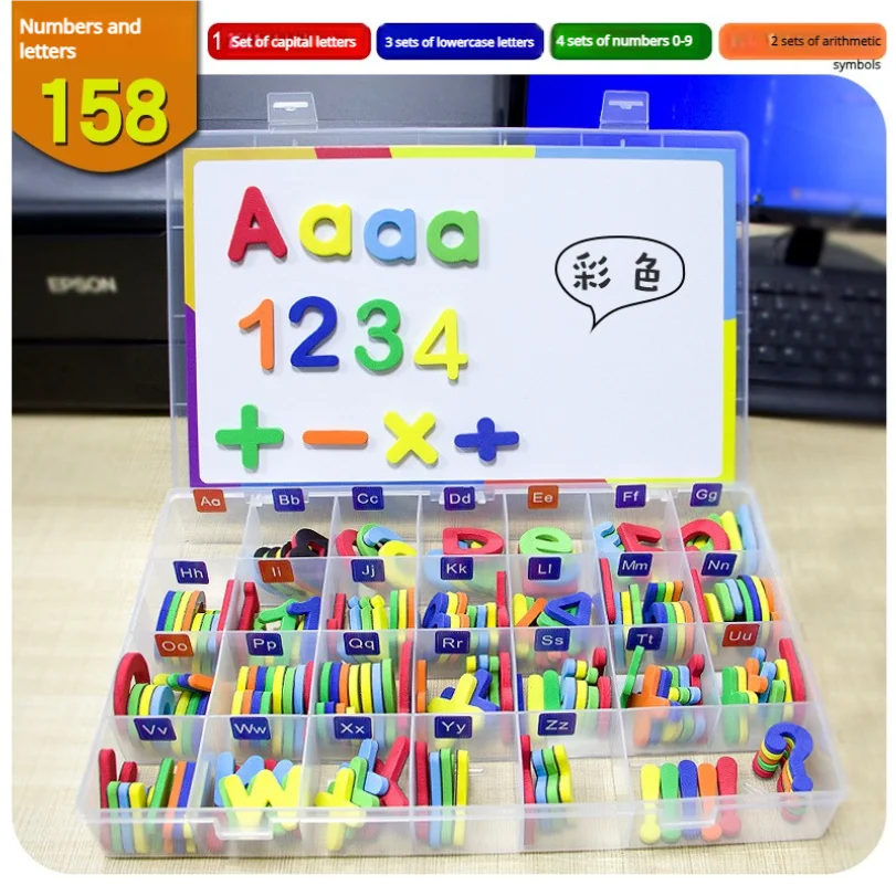 Letras magnéticas en inglés, pegatinas magnéticas, juguetes magnéticos en inglés para niños