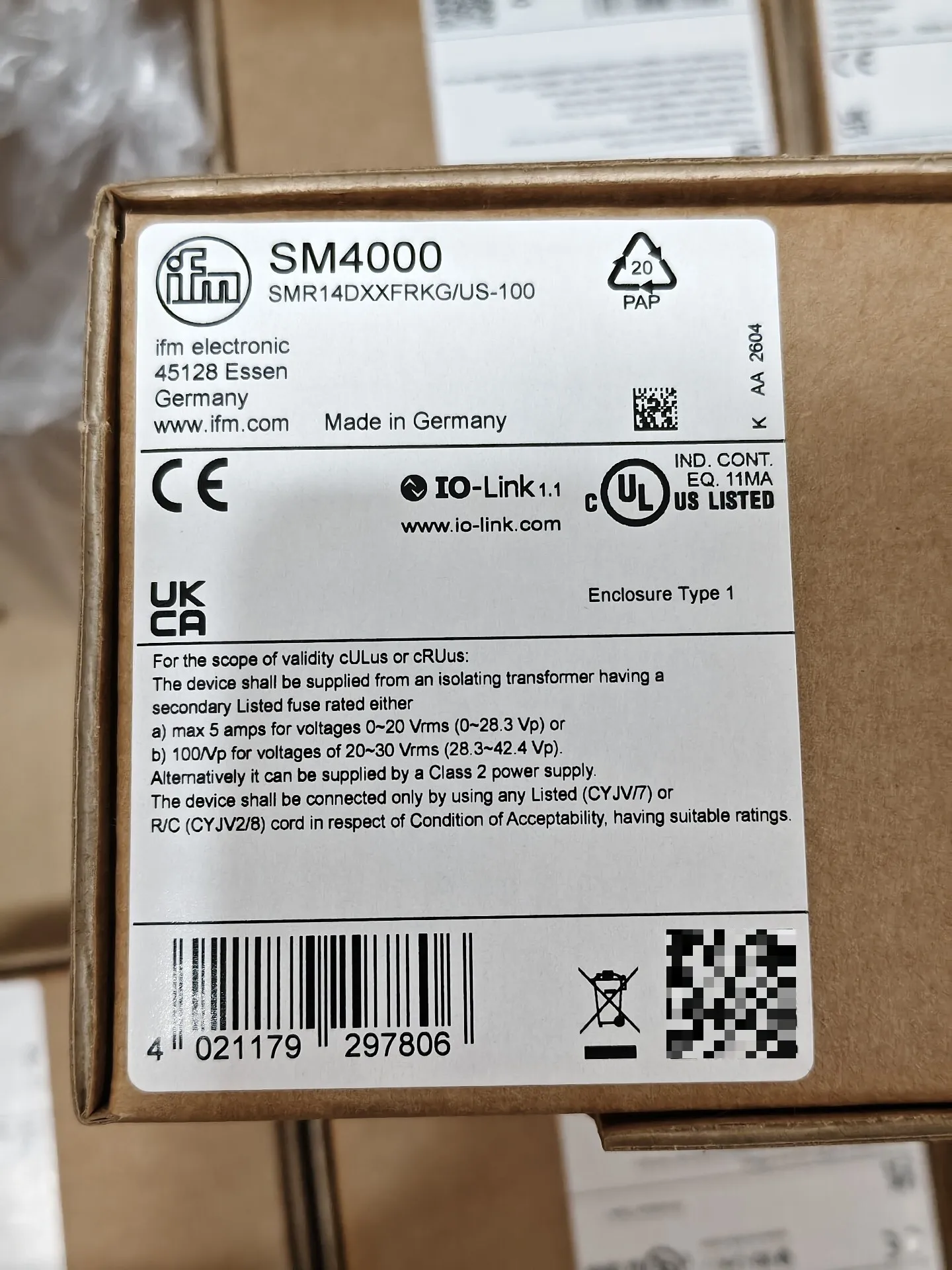 Yifumen Ifm Electromagnetic Flow Sensor SM4000, How Many Are Left In Stock In The Project...