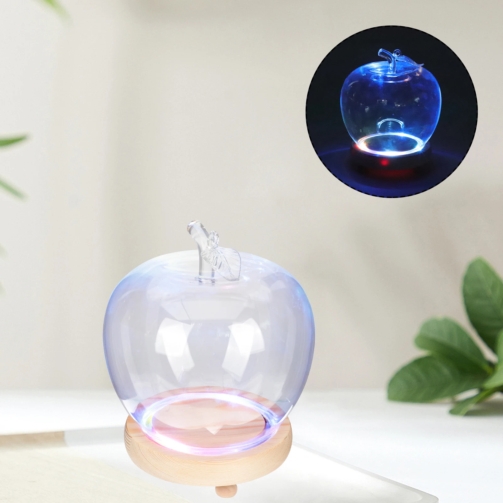 

1Set Apple Glass Dome Transparent Glass Cover Clay Crafts Dust-Proof Display Cloche for Preserved Flowers Eternal Flower