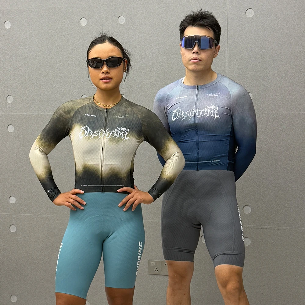 BCBE-ING Gothic Herren Damen Radsporttrikot Langarm Leichtgewicht RACE Fit Schnelltrocknend Atmungsaktiv Fahrradtrikot Kleine Größe YKK Reißverschluss – Detail 6