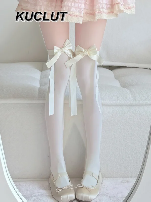 

Чулки для девочек в японском стиле, мягкие универсальные милые носки в стиле французского двора для девочек COS Lolita Sweet Lolita, высокие носки-трубы, лето-осень