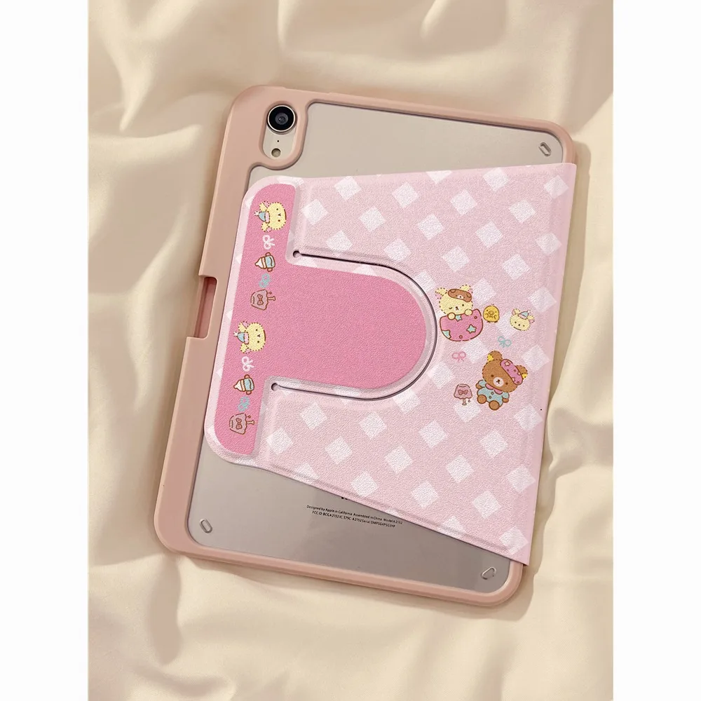 Urocze etui ochronne na tablet Apple iPad 10 z motywem Rilakkuma, akrylowe etui na tablet Air6, pokrowiec ochronny na iPad 11, odporne na upadki etui na iPad Pro