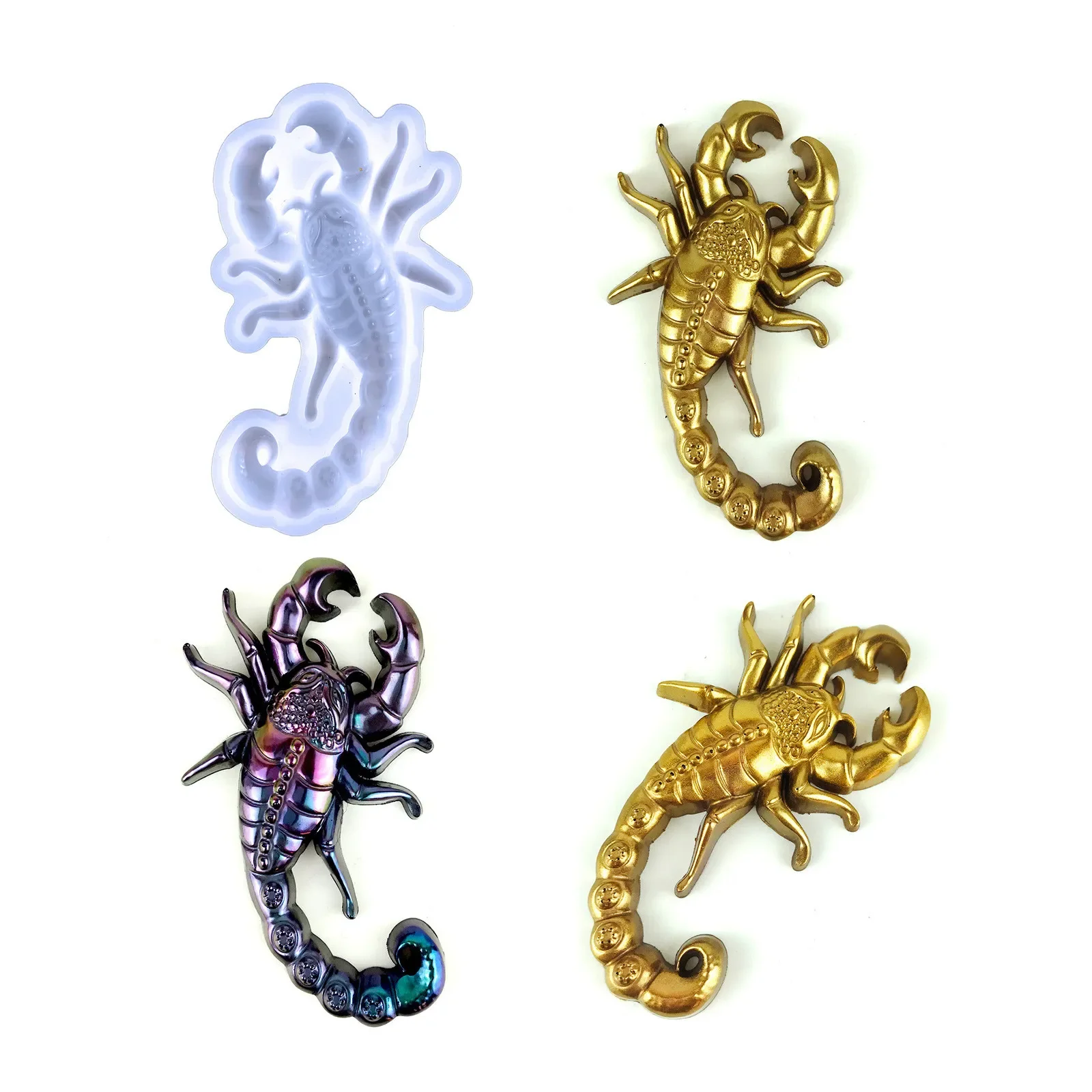 Scorpion Keychain Crystal Epoxy Resin Mold DIY Semi-three-dimensional Scorpion Key Pendant Backpack Decoration Silicone Mold