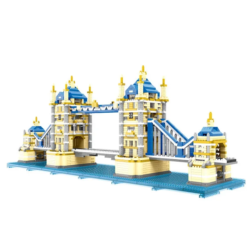 PZX9919 Architettura mondiale Il ponte della torre di Londra Mattoni Modello 3D Fai da te Mini blocchi di diamanti Giocattoli per regali per bambini