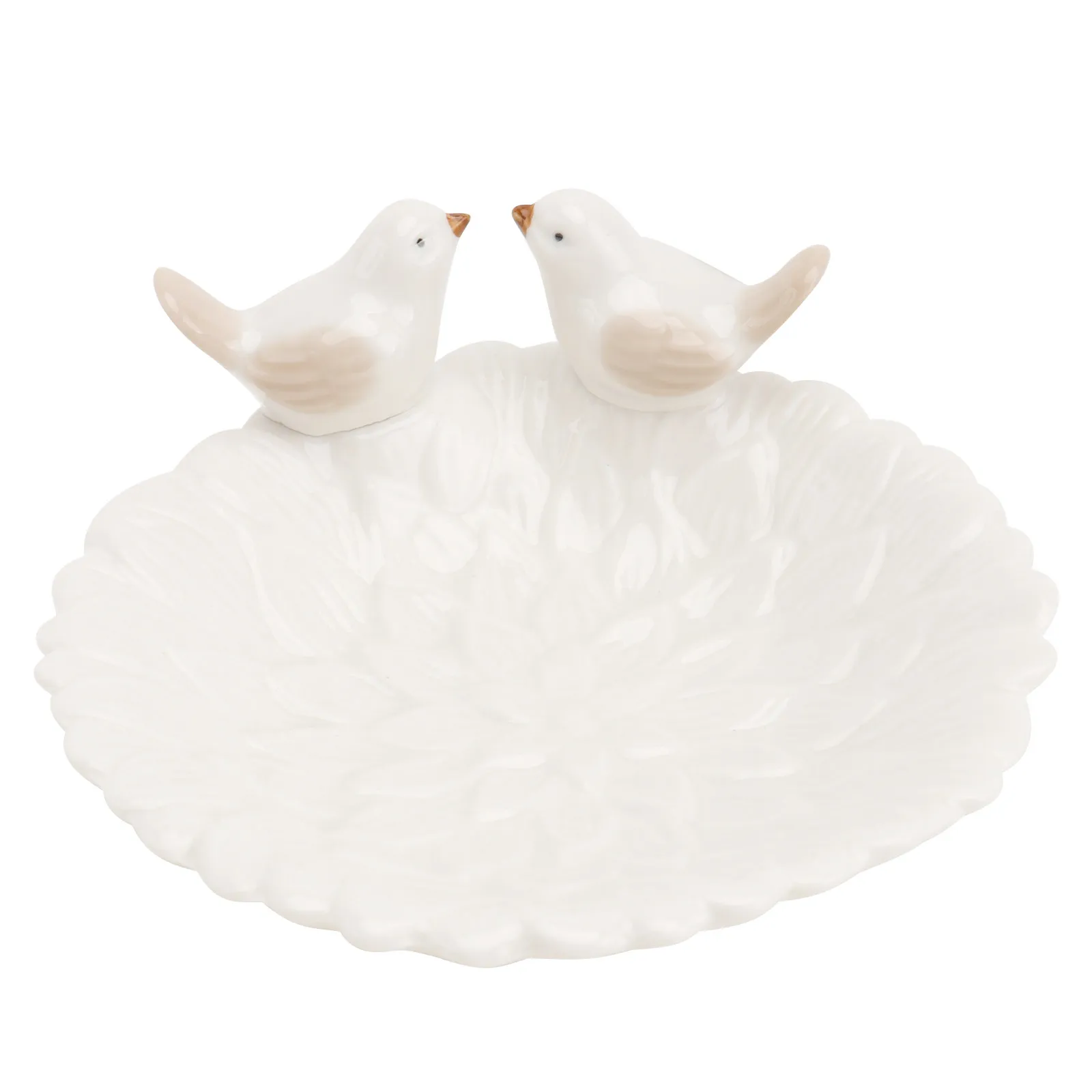 

1Pcs Premium Ceramic Jewelry Display Tray Bird Design Smooth Finish Space Saving Storage Plate for Dressing Table Jewelry Store