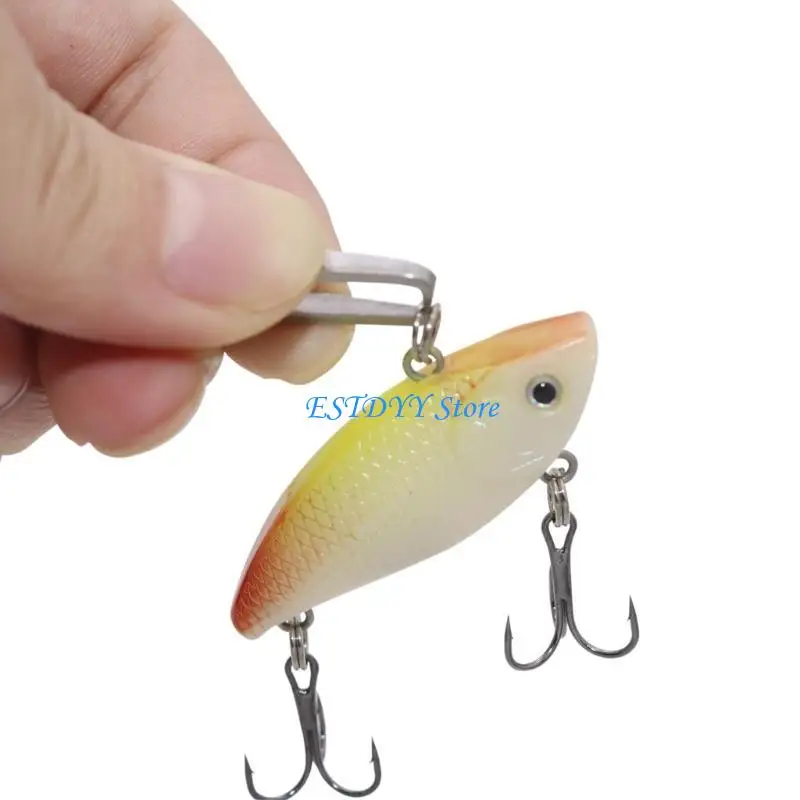 

G6DE Stainless Steel Fishing Line Tweezers Cutter Lures Rings Loop Opener Quick Split Rings Opener Mini Size Fishing Pliers