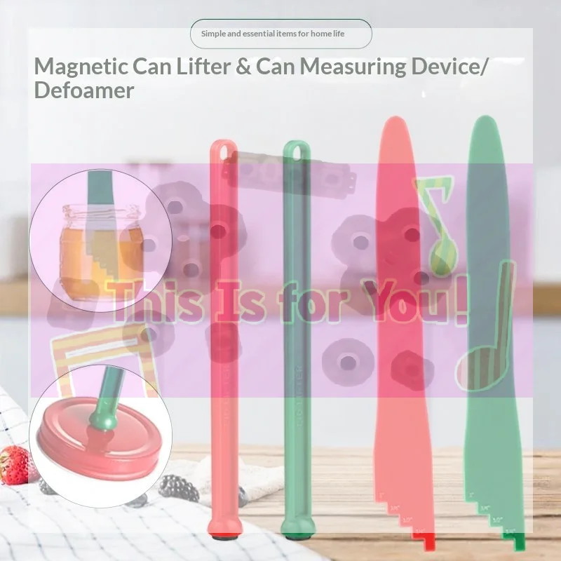 【MA】Magnetic Jar Lid Lifter With Bubble Popper And Measuring Marks For Home Canning Jam Making Kitchen Use