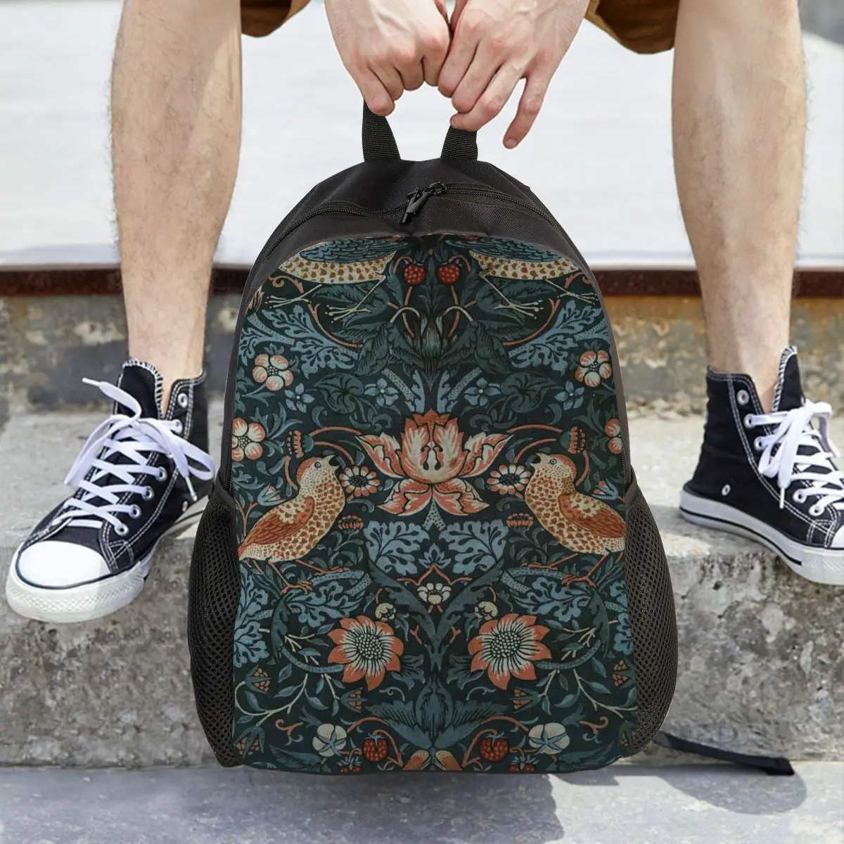 william-morris-original-vintage-cartaz-ladrao-de-morango-1883-mochila-mochila-escolar-sacos-de-ombro-para-homens