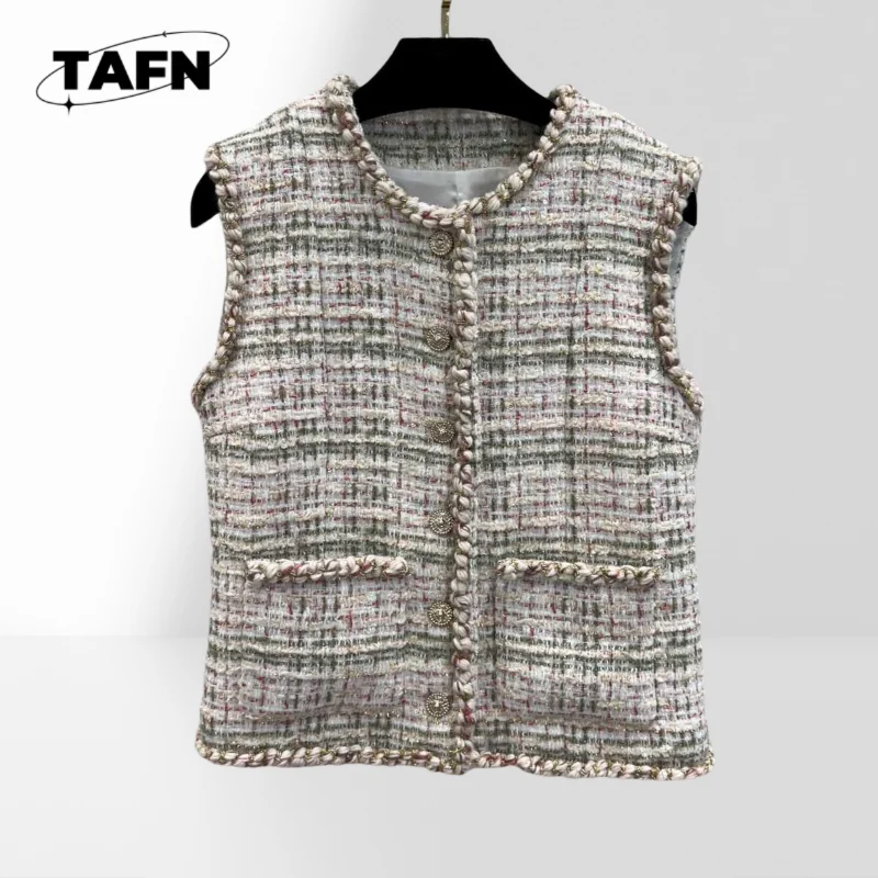 

25 High-End Hand Series New Style Elegant Thick Flower Vest Silk High Street All-Matching Active Outdoor Life AG2304