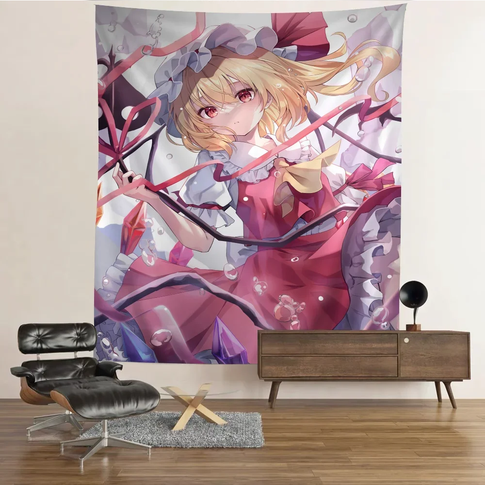 Touhou Project Flandre Scarlet Tapestry Anime Tapestry Hanging Tarot Hippie Wall Rugs Dorm Wall Hanging Sheets