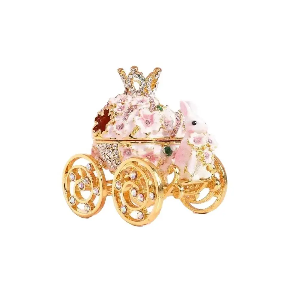 European Creative Jewelry Box Bunny Pumpkin Carriage Rabbit Carriage Earrings Necklace Storage Mini Size Dresser Table Box
