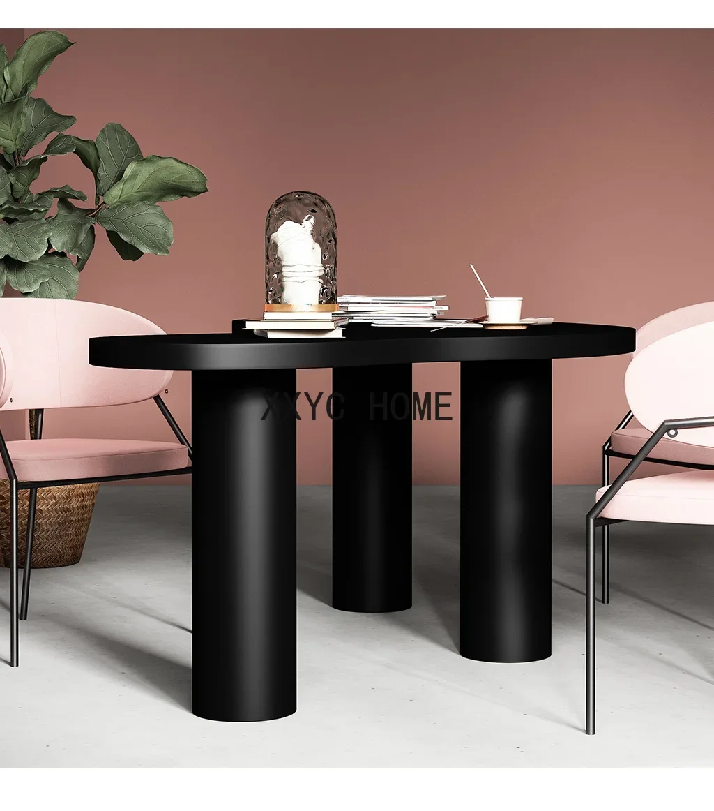 

Nordic Stijl Bureau Massief Houten Bureau Gebogen Creatieve Computer Bureau Thuis Enkele