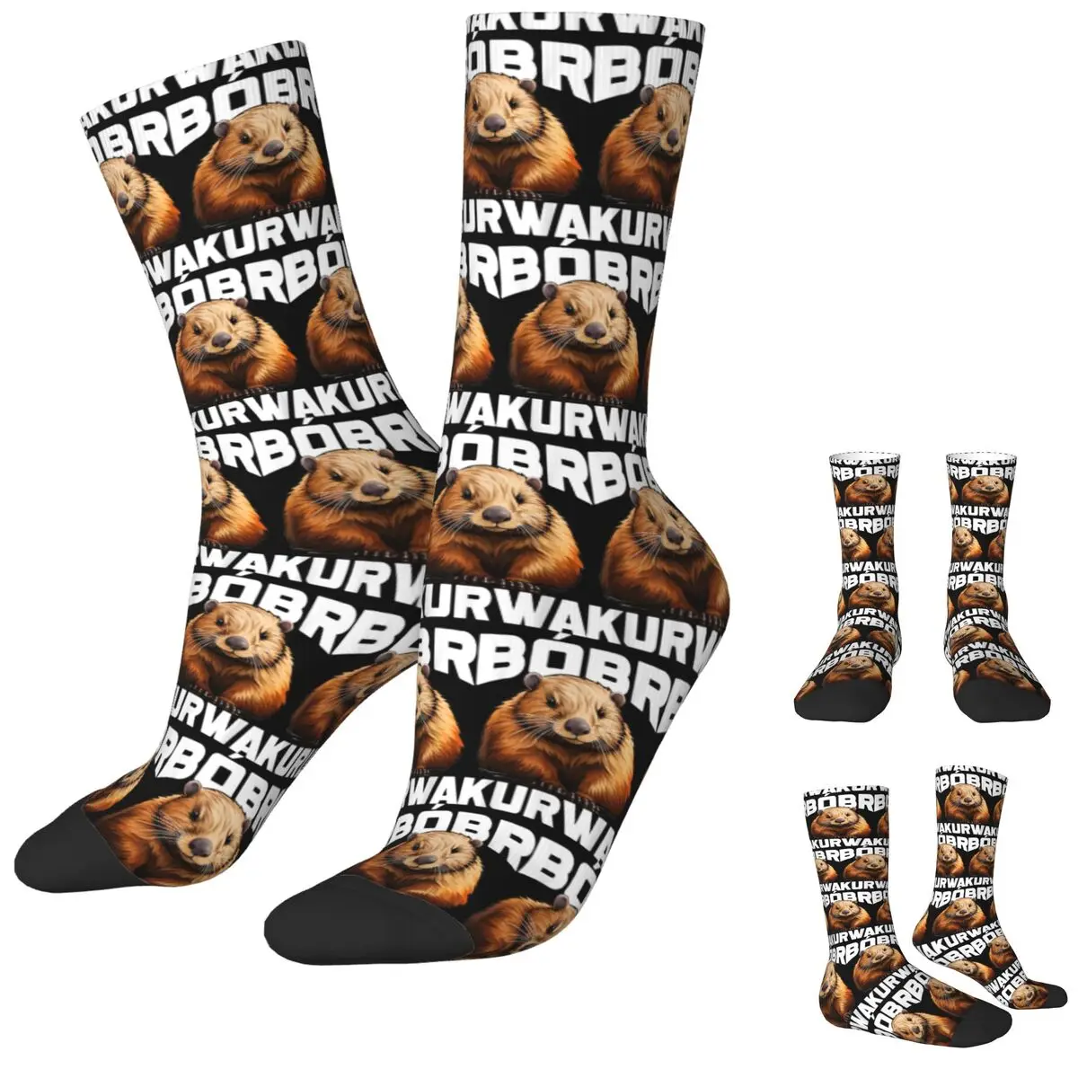 

Bober Kurwa Bobr Stockings Men Funny Meme Trend Socks Soft Breathable Harajuku Socks Autumn Cycling Anti Skid Design Socks Gift