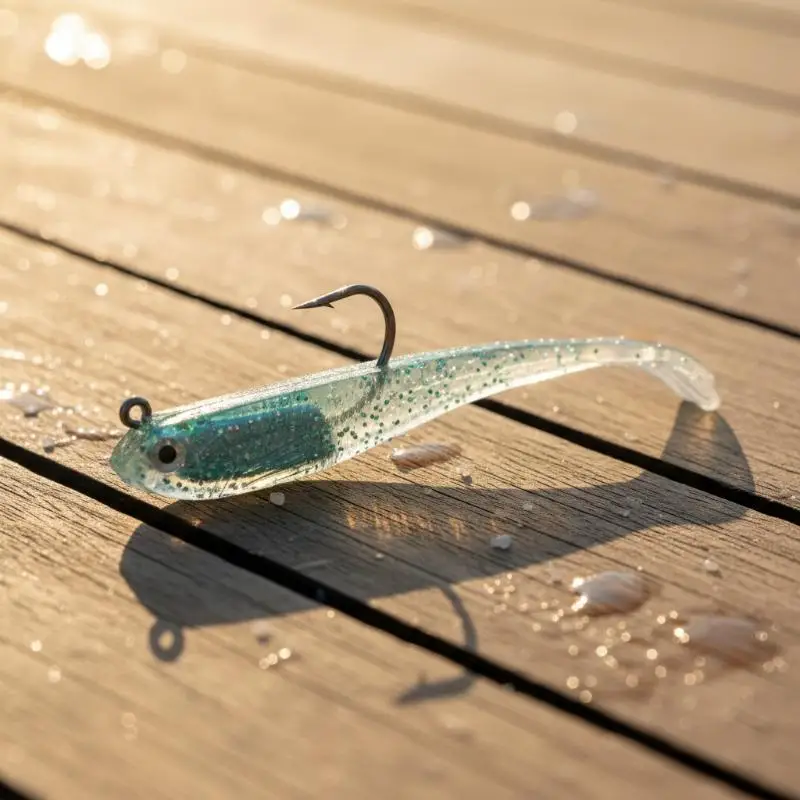 Leurres de pêche en plastique souple avec hameçons pré-montés, design réaliste, idéal pour la pêche au bar et à la truite en eau douce et salée
