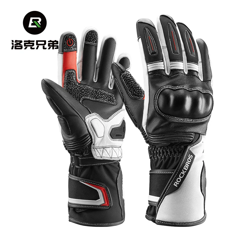 Motorcycle Gloves Winter Riding Men's Gloves Warm Windproof Full Finger Extended Anti-drop Locomotive Winter Knight Equipment