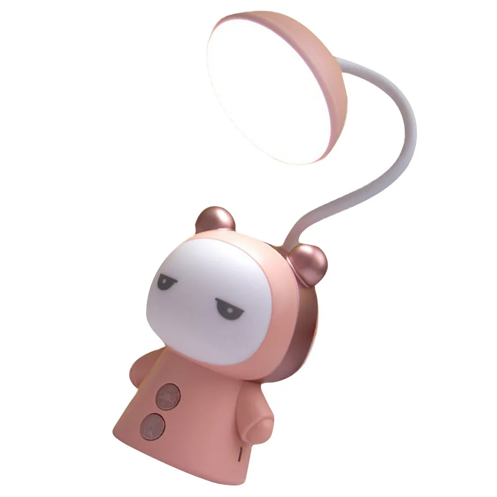 

Светодиодная USB-лампа для глаз, розовая, ночник USB для спальни, с регулировкой яркости, мультяшная, для детской спальни, учебы, чтения, настольная лампа