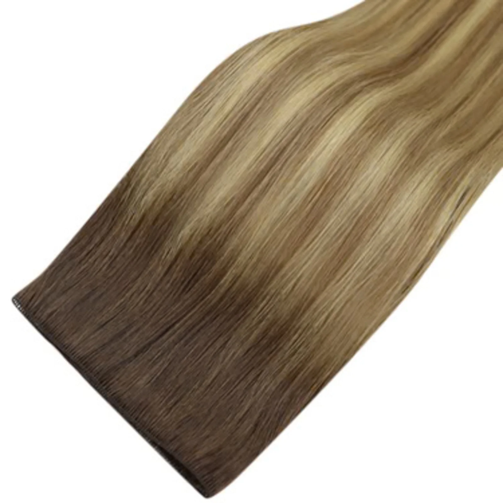 YoungSee Virgin Hand Tied Hair Weft Balayage Color Silky Straight 100% Human Hair 14-24Inch  For Thinning Hair 12Months