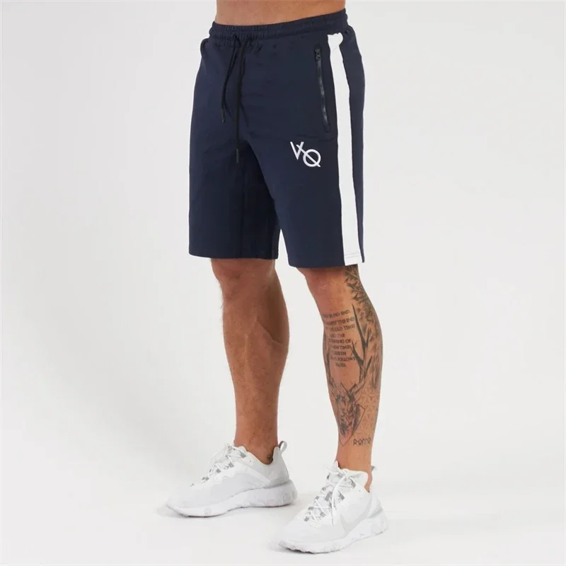 Men's embroidered cotton sports shorts, basketball training pants, fitness shorts, casual wear, patchwork, summer fashion, brand