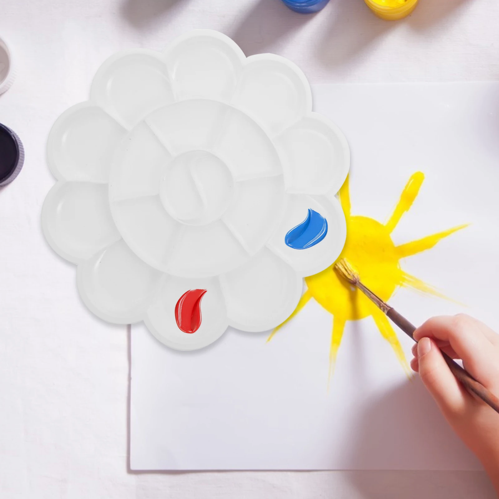 

Plastic Kids Palette Tray White Drawing Board Creative Storage Save Space Gouache Paint Mixing Pigment Art Supplies