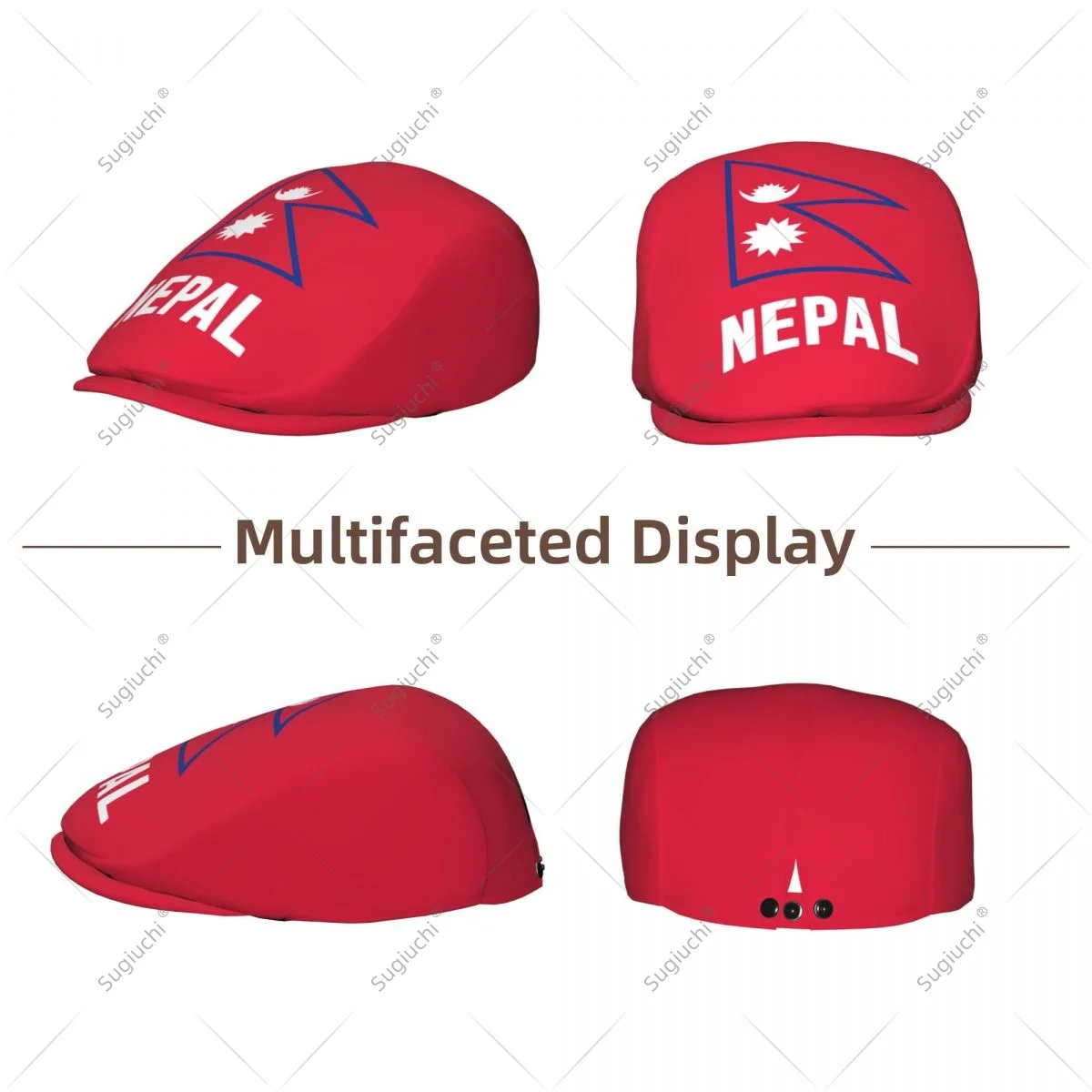Forward cap Nepal Flag Men Women Flat Newsboy Driving Hat Cap Short Brim for Driving Daily visors hat