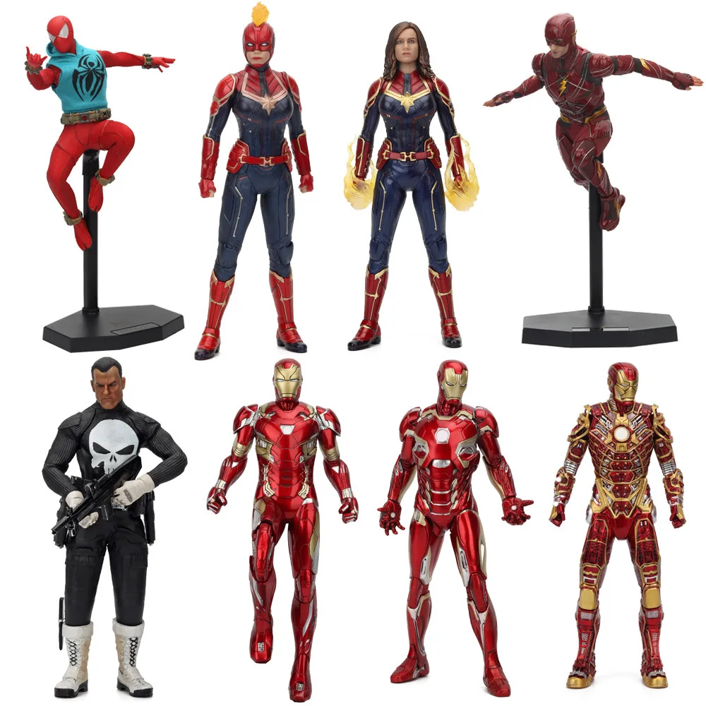 

Anime 30cm Marvel Figure Iron Man Mk50 Scarlet Spider Man Batman Flashman 1/6 Model Collectible Pvc Figure Ornament Toy Boy Gift