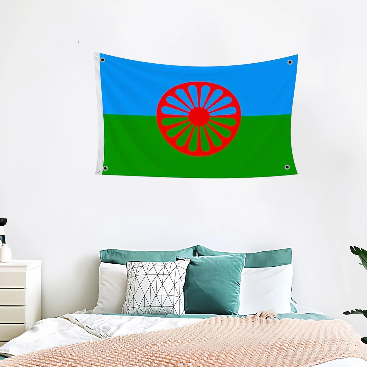 1pc, 3x5fts Gypsy Flag Romani Peoples Banner For Indoor Outdoor Decoration, Home Decor, Outdoor Decor, Yard Decor, Garden Decora