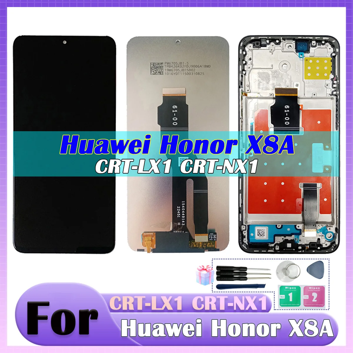 X8A LCD For Huawei Honor X8a CRT-LX2 CRT-LX1 CRT-LX3 LCD Display Touch Screen Digitizer Assembly Replacement,for Honor X8A LCD