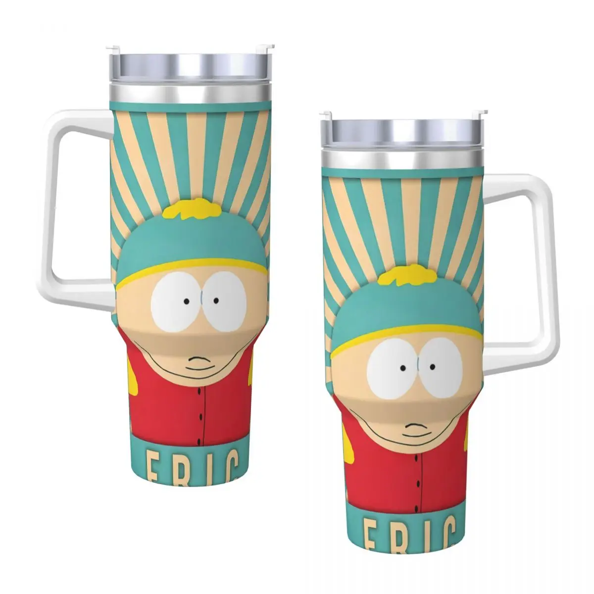 SOUTHPARK Eric Stainless Steel Tumbler Driving Thermal Cups With Straws and Lid Large Car Mugs Cold and Hot Water Bottle