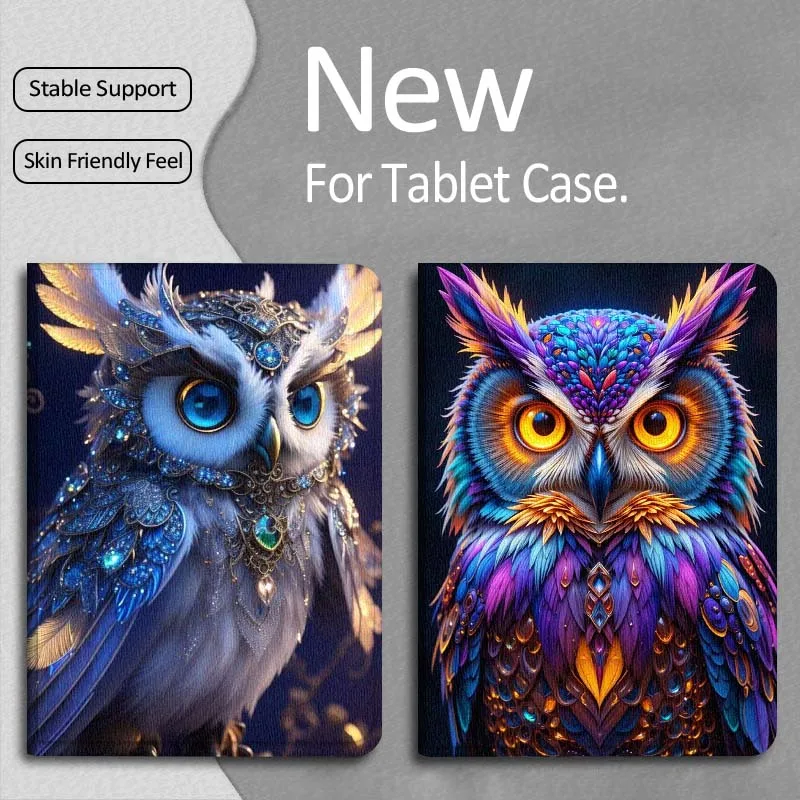 

Owl Bird Cartoon For Apple iPad Pro Air 13 2 7th 6th 2025 M2 M3 M4 M512.9 13 inch Foldable Tablet Case Gift
